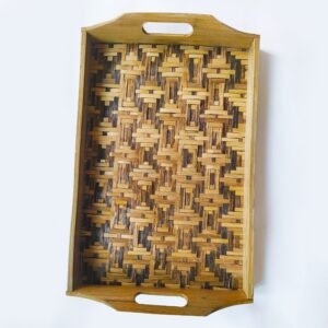 Himaearth Organic Handcrafted & Handmade Bamboo Tray, Serving Tray,Dinning Serving Tray, Bamboo Tray, Safe-Environment and Eco-Friendly