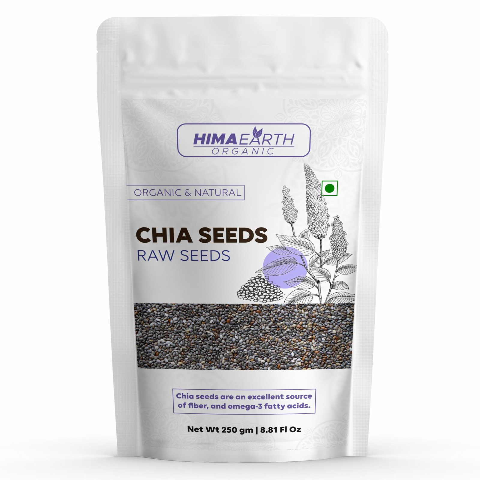 Himaearth Organic Chia Seeds for Eating, Rich in Calcium, Protein & Fibre, Seeds for Weight Management