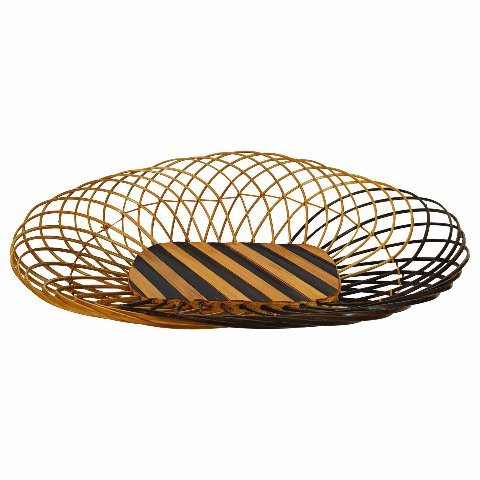 Himaearth Organic Decorative Handcrafted Oval Bamboo Basket Fruit Basket Made of Bamboo || Home Decor, Keeping Fruits, Vegetable etc.