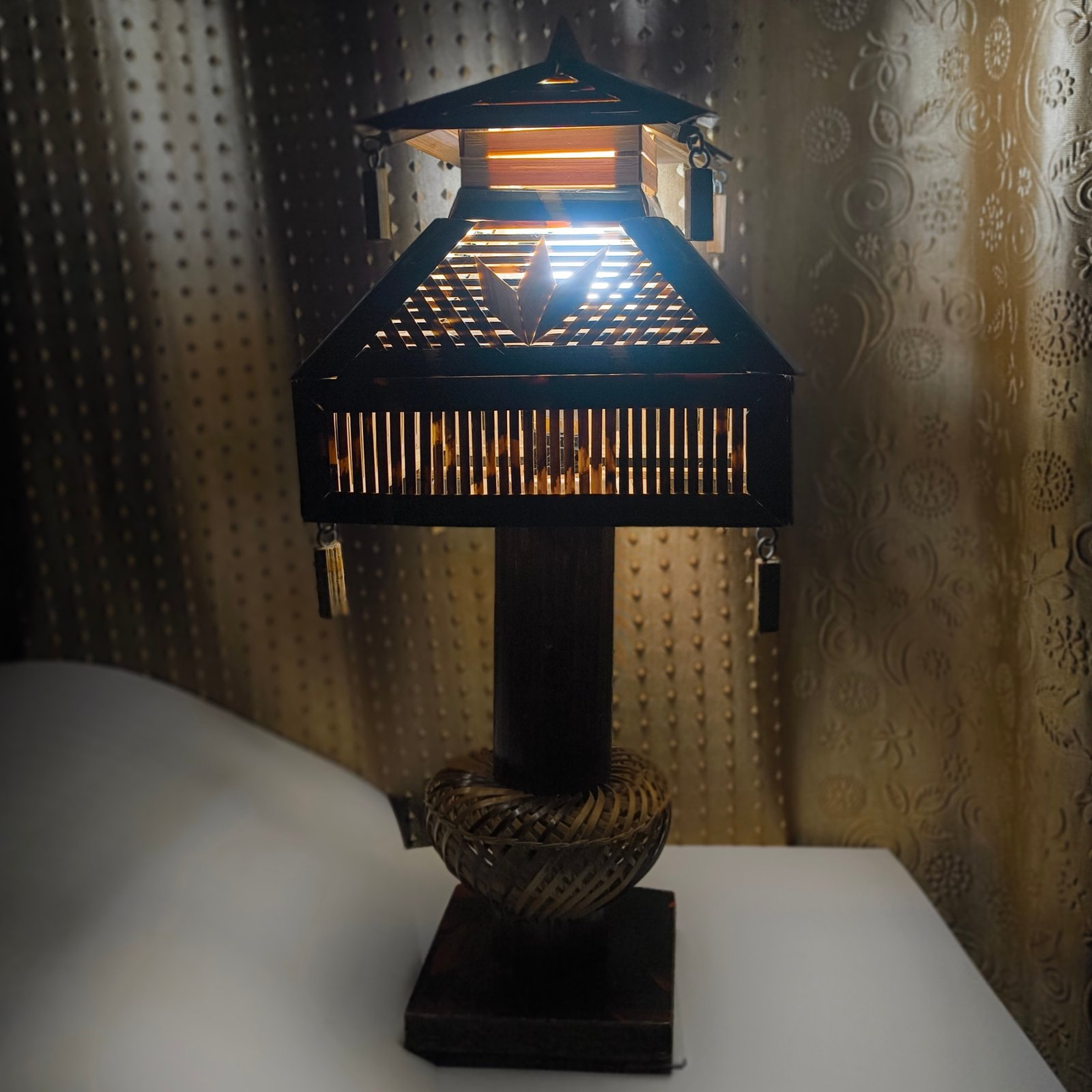 Himaearth Organic Handcrafted, Organic and Natural & Eco Friendly Bamboo Table Lamp/Light/Shade for Indoor/Outdoor/Livingroom/Bedroom/Kitchen/Drawingroom & Home Decor - Image 6