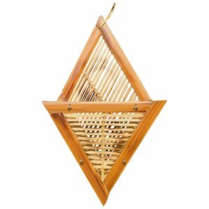 Himaearth Organic Bamboo Wall Mounted Hanging with 4 Keyholder, for Flower Pot, Decorative showpiece for Office Home