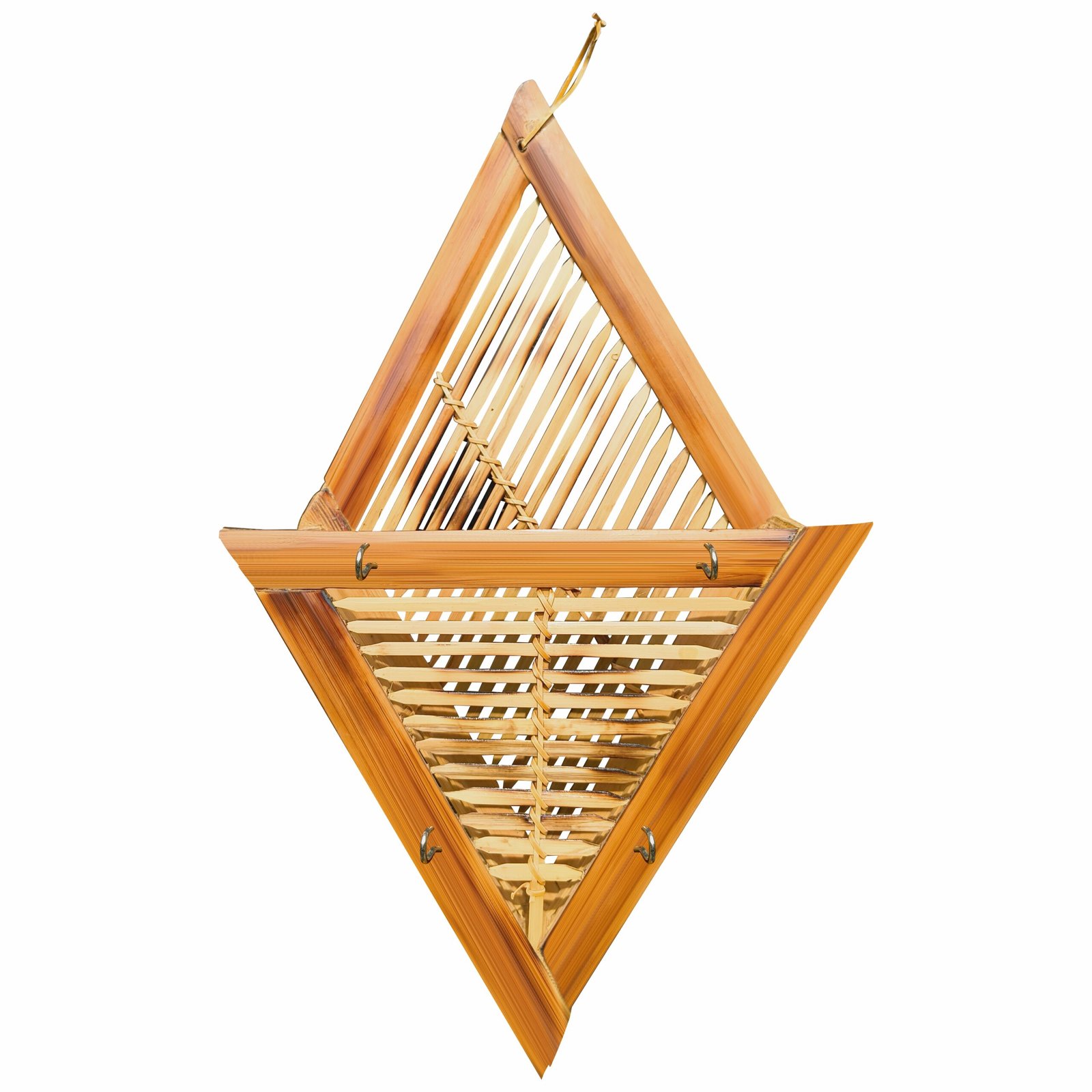 Himaearth Organic Bamboo Wall Mounted Hanging with 4 Keyholder, for Flower Pot, Decorative showpiece for Office Home