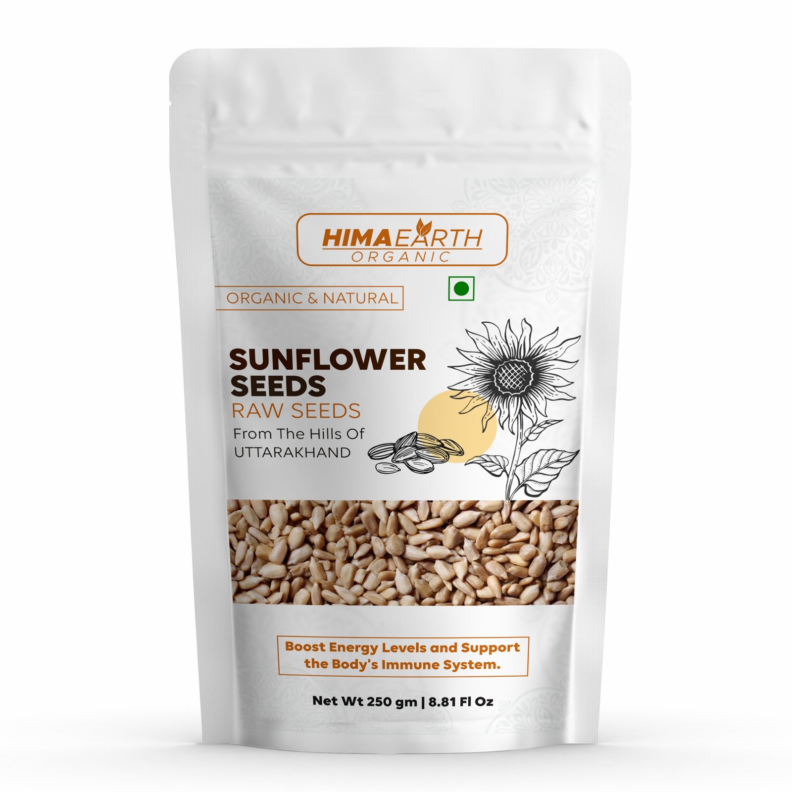 Himaearth Organic Natural Raw Sunflower Seeds for Eating, Source of Vitamins, Protein & Magnesium Antioxidants, Surajmukhi Seeds
