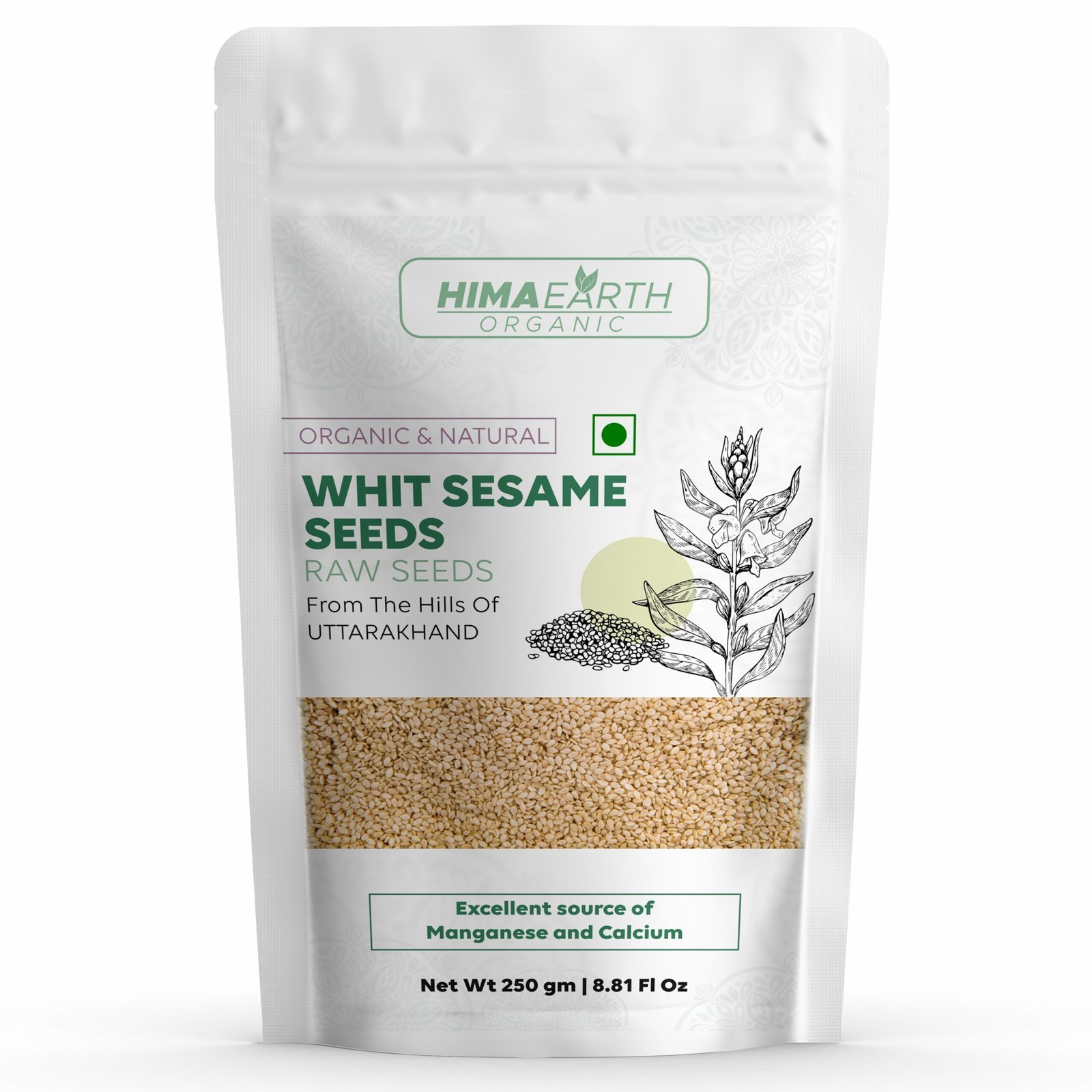 Himaearth Organic White Sesame Raw Seeds, From Uttarakhand Hills, 100% Natural Seeds, Edible Seeds, white til